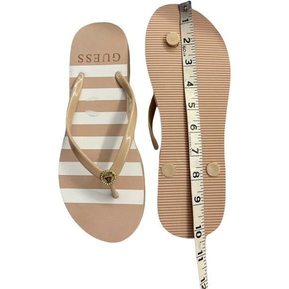 🌹Women’s Flip Flops Sandals Guess WG LENT13-C Light Pink SY Striped Size 9 - Picture 8 of 11